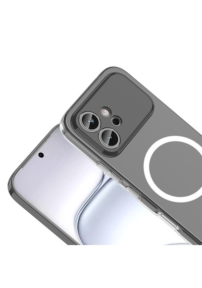 Honor 600 5g Kamera Korumalı M-safe Şarj Özellikli Şeffaf Pürüzsüz Darbe Emici London Sert Pc Kapak