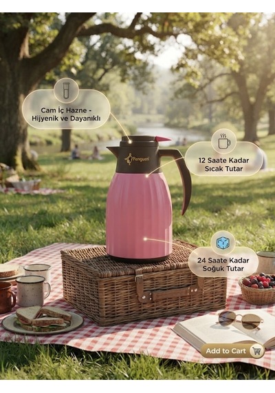 Png-7007 Cam Termos 1,0 Litre Pembe