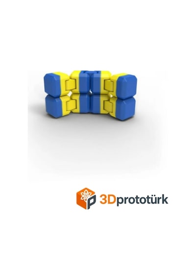 3dprototürk Sarı Lacivert Taraftar Özel Seri Sonsuzluk Küpü Infinity Cube Fidget Toy Stres Giderici Hediye