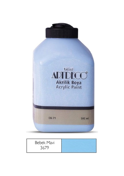 Akrilik Boya, 500ml, Bebek Mavi 3679 Genel