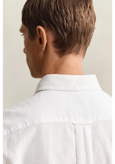 Gant Erkek Beyaz Regular Fit Logolu Gömlek-14838