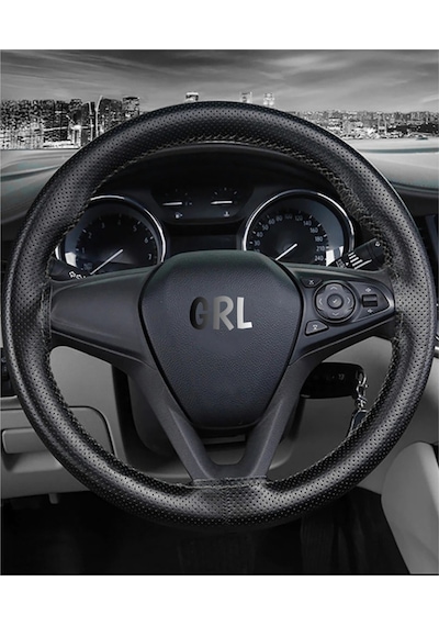 Opel Corsa D-e Kasa Uyumlu Dikmeli Direksiyon Kılıfı Noktalı Dikişli Siyah 38cm 10cm