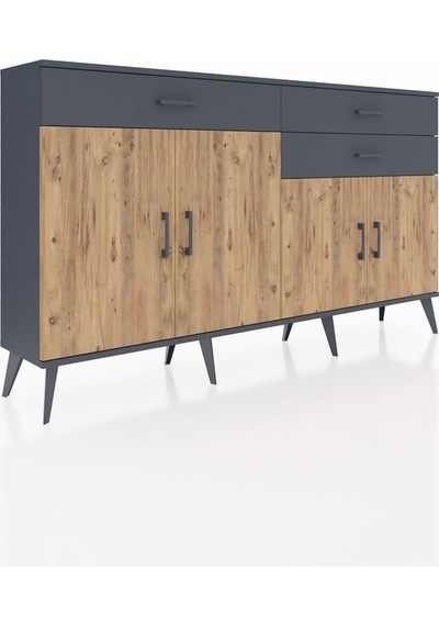 Arges Konsol 2 Raflı 3 Çekmeceli 4 Kapaklı 176x30x99 Antrasit-çam/antrasit Atlas Çam/antrasıt - Antrasıt Arges Konsol 2 Raflı 3 Çekmeceli 4 Kapaklı 176x30x99 Antrasit-çam/antrasit Atlas Çam/antrasıt - Antrasıt