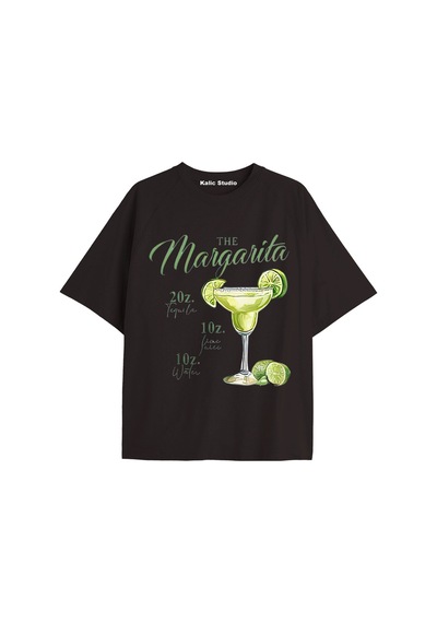 Kalic Studio Kadın Oversize Margarita Tshirt Siyah