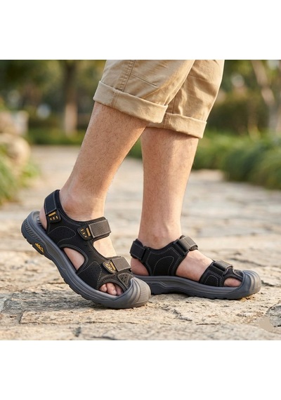 Voyager Önü Kapalı Erkek Rahat Hafif Kaydırmaz Taban Outdoor Sandalet E337 Siyah