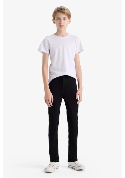 Defacto Okul Slim Fit Dar Kesim Düz Paça Jean Pantolon Erkek Çocuk C3683A824AU Siyah