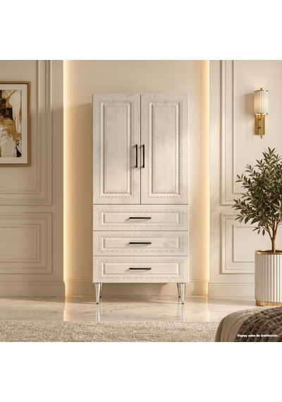 Pompei Çok Amaçlı Dolap 60 Cm 2 Kapak 3 Çekmece Açık Oksit - Çok Amaçlı Banyo Dolabı Gri