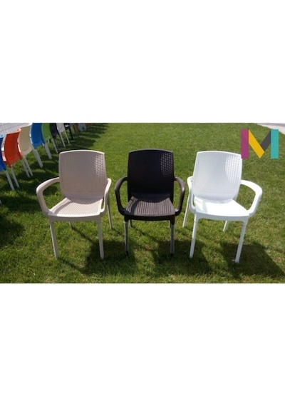 Tr Sunset Rattan 4 Adet Sandalye Takımı R008, Beyaz, Plastik Ve Cam Elyaf Genel