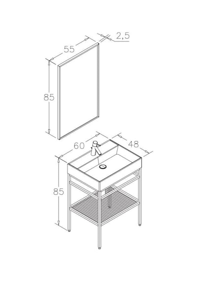 Orka Capetown 60 Cm Siyah Banyo Dolabı Alt Modül Ve Lavabo Siyah Orka Capetown 60 Cm Siyah Banyo Dolabı Alt Modül Ve Lavabo Siyah