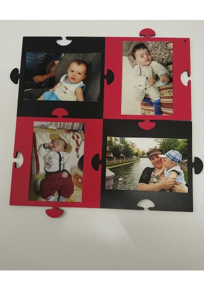 Çerçeve Puzzle Şeklinde 4 Resimli Şık Ve Kaliteli Mdf