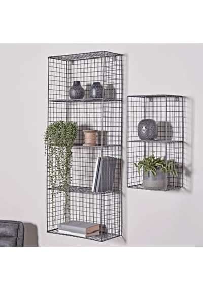 Wessdizayn Metal Duvar Rafı Dekoratif Kitaplık 2 ‘Li Set Wd-260