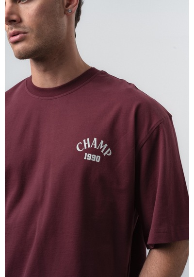 Respire Erkek Zidane Baskılı Oversize T-shirt Bordo