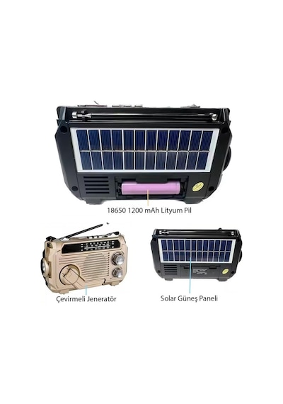 Puxing Px-777 Solar Güneş Panelli Portatif Analog Radyo