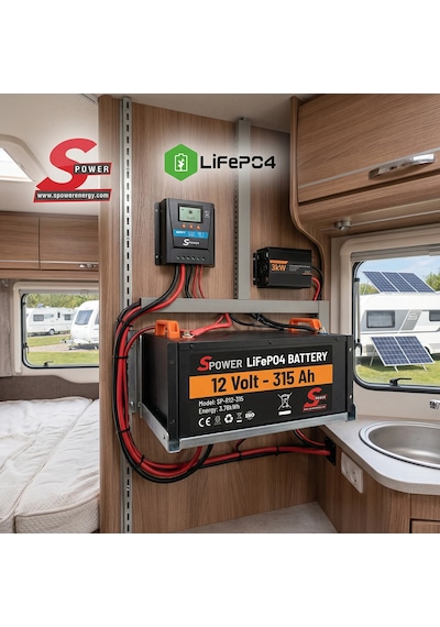 Spower 12v 315ah 12.8v Lityum Lifepo4 Bluetooth Akü