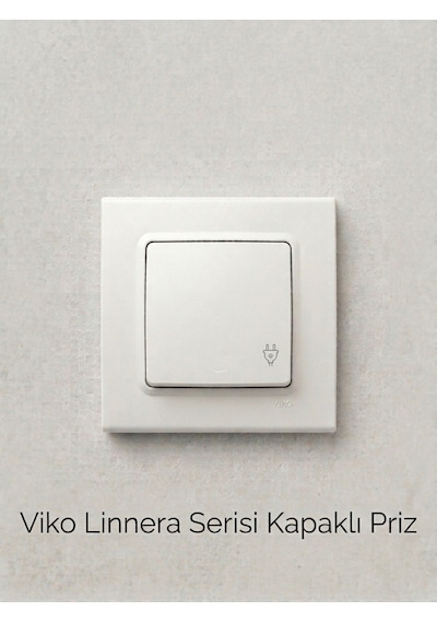 Viko Linnera Serisi Kapaklı Priz Beyaz Çerçeveli Karre
