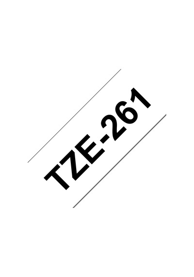 Tze-261 36Mm Beyaz Üzerine Siyah Laminasyonlu Etiket