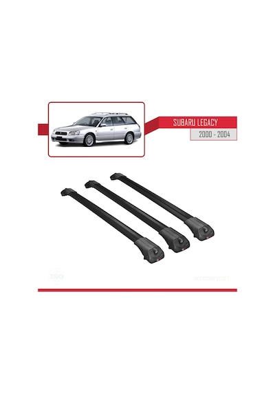 Subaru Legacy 2000-2004 Arası İle Uyumlu Ace-1 Ara Atkı Tavan Barı Siyah 3 Adet Bar