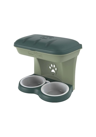 Bama Duvara Asılan Mama Standı Yeşil 48x27x42h Köpek Ve Kedi Mama Askısı