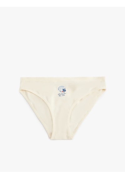 Koton Pamuklu Rahat Kalıp Baskılı Brief Külot Ekru 6slk30188mk Ekru