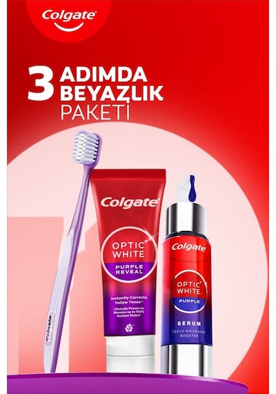 Optic White Purple Beyazlatıcı Set Diş Macunu 75 Ml +purple Serum 40 Ml+gentle Clean 2+1 Diş Fırçası