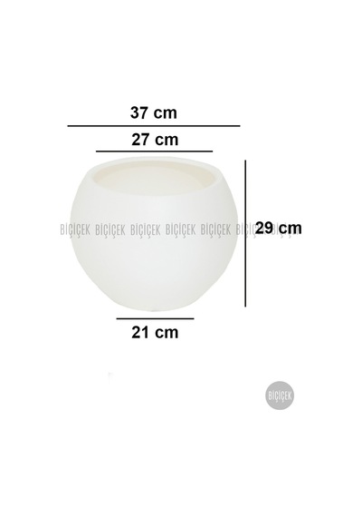Küre Saksı 37 Cm Beyaz