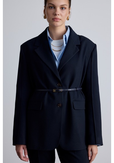 Manuka Klasik Kesim Blazer Ceket Lacivert Lacivert