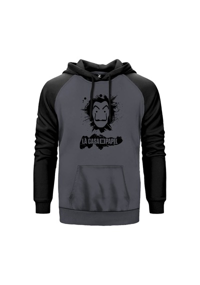 La Casa De Papel Splash Kırmızı Renk Reglan Kol Sweatshirt