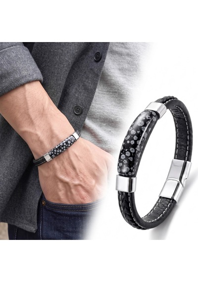 Moncuk Design Obsidyen Nova Doğal Taşlı Deri Çelik Erkek Bileklik 33512b1d18 Çok Renkli