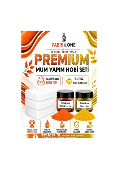 Premium Mum Yapım Hobi Seti - Parafin Wax 500 Gr - 2'li Toz Mum Boyası Seti - Turuncu, Sarı Bkfabpw5002tsr Karışık