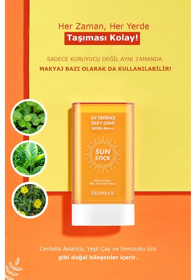 Deoproce Sun Ultra Hafif Doku Yüksek Uv Koruma Stick Güneş Kremi SPF50+ 18 G