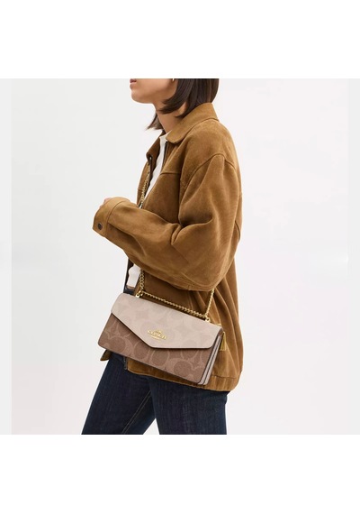 Coach Klare Envelope Crossbody Kadın Çanta Logolu Krem