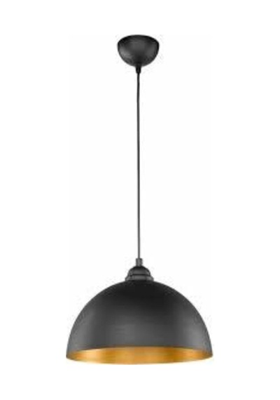 S Retro Siyah Içi Sarı Metal Sarkıt Avize 30 Cm 129 Siyah