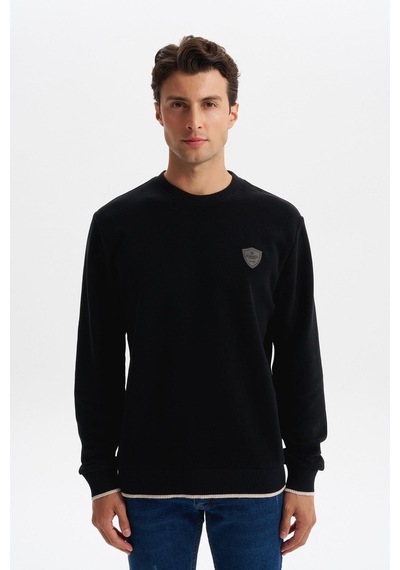 AR-MA Arma Erkek Regular Fit Karbon Fırçalı Selanik Kumaş Bisiklet Yaka Süs Etiketli Sweatshirt Kazak K30124698802 Siyah AR-MA Arma Erkek Regular Fit Karbon Fırçalı Selanik Kumaş Bisiklet Yaka Süs Etiketli Sweatshirt Kazak K30124698802 Siyah