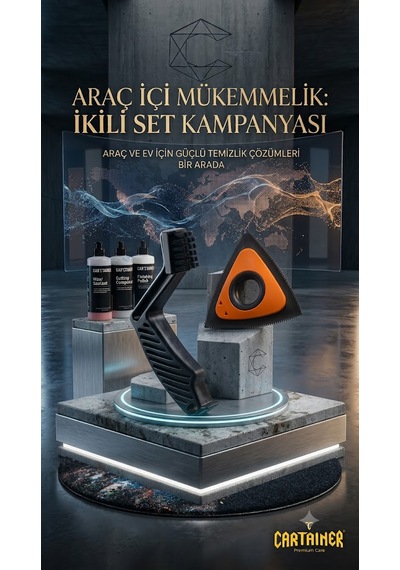 Cartainer Profesyonel Polisaj Pedi Ve Keçe Temizleme Fırçası + Premium Pet Hair Detailer İkili Set