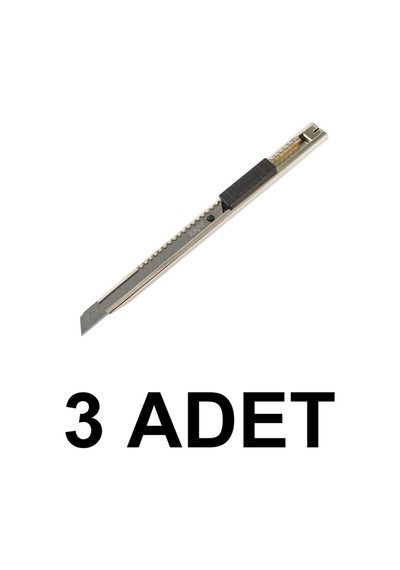 3 Adet Maket Bıçağı Dar Metal 620g