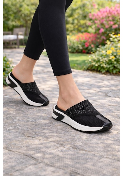 Kadın Günlük Rahat Slip-on Spor Terlik Siyah
