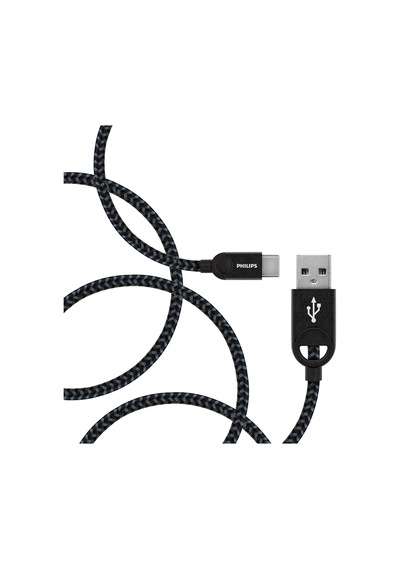 Usb - Usb C Şarj Kablosu, 1.2 Metre, Örgü, Siyah Dlc2628b