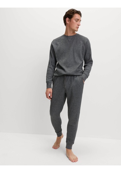 Marks & Spencer Saf Pamuklu Waffle Pijama Altı T07003567 Gri