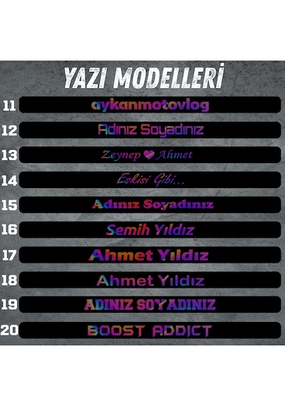2 Adet Kişiye Özel Holografik Yazılı Piano Black Pleksi Oto Plaka