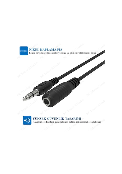 1.5 Metre 3.5Mm Stereo Aux Ses Uzatma Kablosu