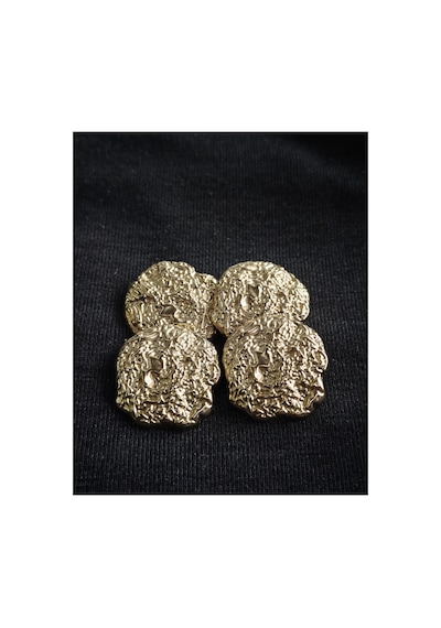 Premium Krater Taşı Görünümlü Metal Gold Düğme - 4 Adet 34 Mm 54 Mm