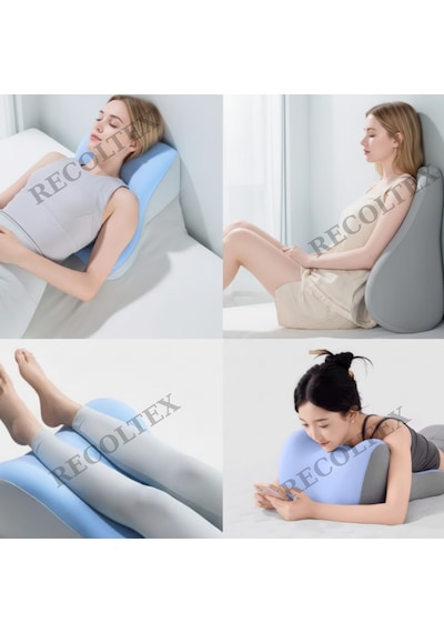 Çiftler İçin Ergonomik Pozisyon Yastığı, Yatakta Konforlu Destek, Kaymaz Taban Gri
