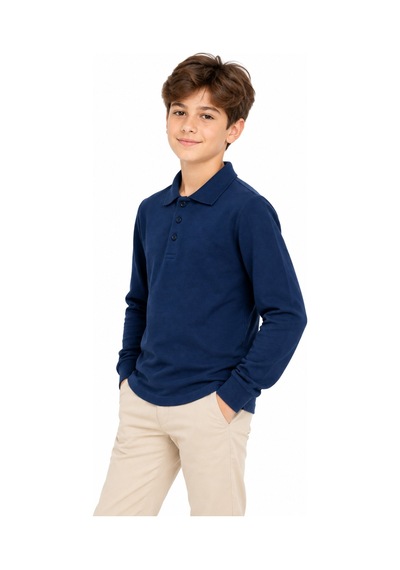 Baglan Erkek Lacivert Polo Yaka Mevsimlik Sweatshirt Bgl-st05697