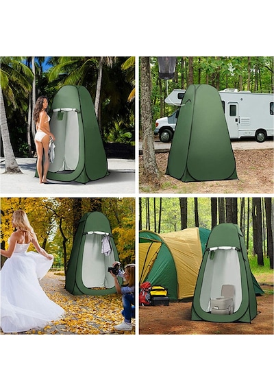 Kamp Plaj Duş Wc Otomatik Giyinme Çadırı 120 x 120 x 190 CM Portatif Çadır Haki