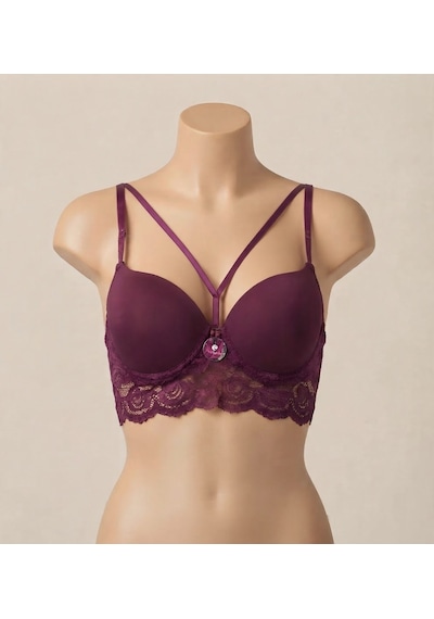 Ecem Yıldız Dolgulu Bralet Sütyen Mor