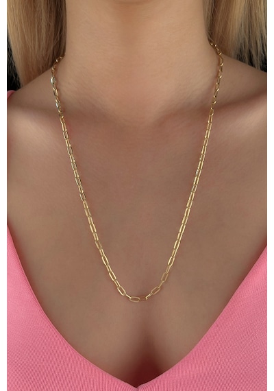 14 Ayar Altın Oval Ataç Zincir 3.60 Mm Sarı Altın