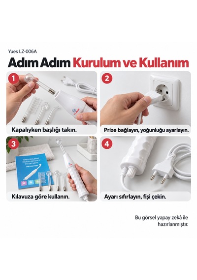 Yues Lz-006a 4 Başlıklı Yüksek Frekans Cilt Ve Saç Bakım Cihazı