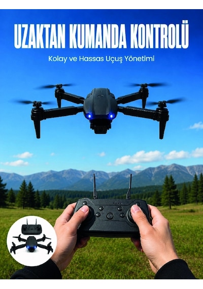 Mey İthalat 4k Hd Kameralı Katlanabilir Drone Sabit Yükseklik Destekli Uzaktan Kumandalı Drone