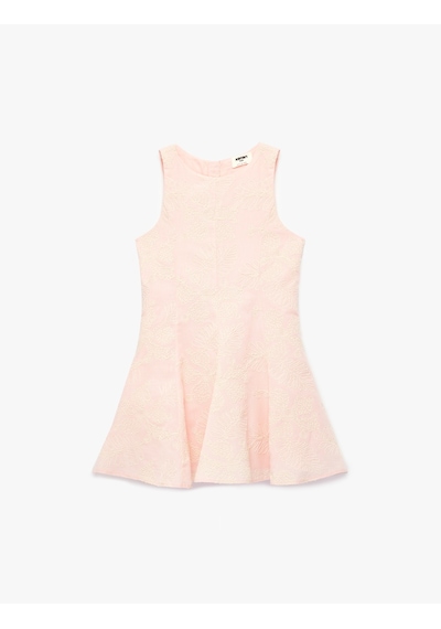 Koton Pamuklu Kolsuz Bisiklet Yaka Brodeli Elbise Pembe 6skg80198aw Gül