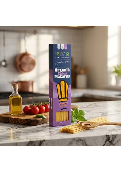 Ots Organik Çubuk Makarna 500 gr (Organik Sertifikalı, Pestisit Analizli)